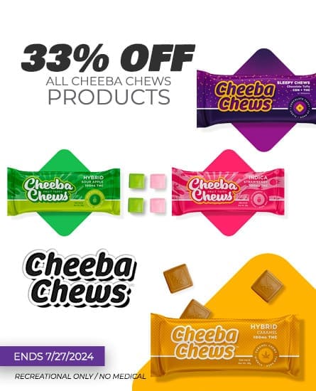 Cheeba Chews 33% off. Deal ends 7-27