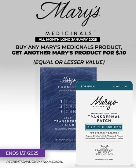 Mary's Medicinals promo ends 1/31/25