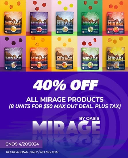 Oasis Mirage Gummies 40% off.